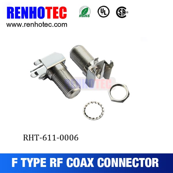 Right Angle Female F Connector For Pcb Mount